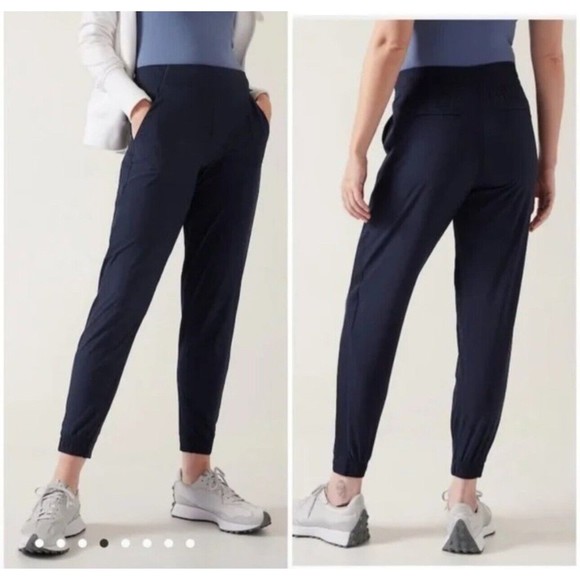 ATHLETA Brooklyn Heights Jogger Pant 8 ( M ) Dark Navy #533443 Lightweight EUC - Picture 1 of 14